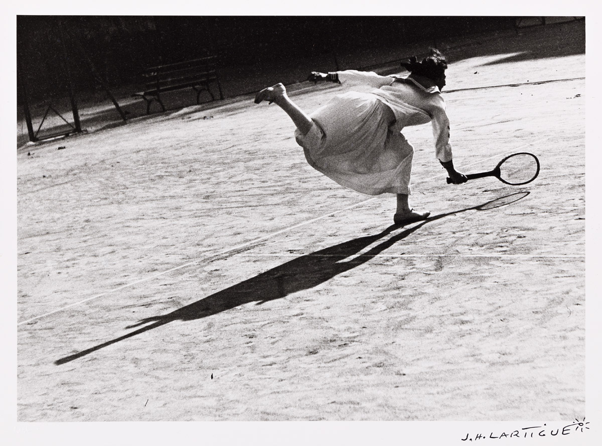 JACQUES-HENRI LARTIGUE (1894-1986) Suzanne Lenglen, training in Nice.